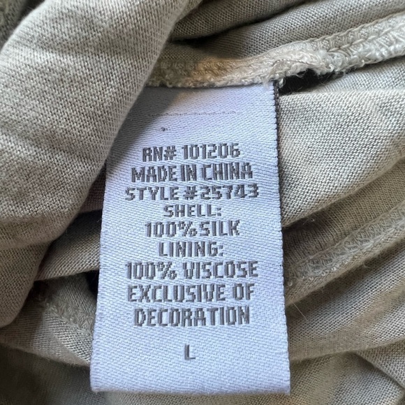 Soft Surroundings LG GrayTunic Top Silk Embroidered Rhinestones Fairy Romantic - Picture 5 of 11